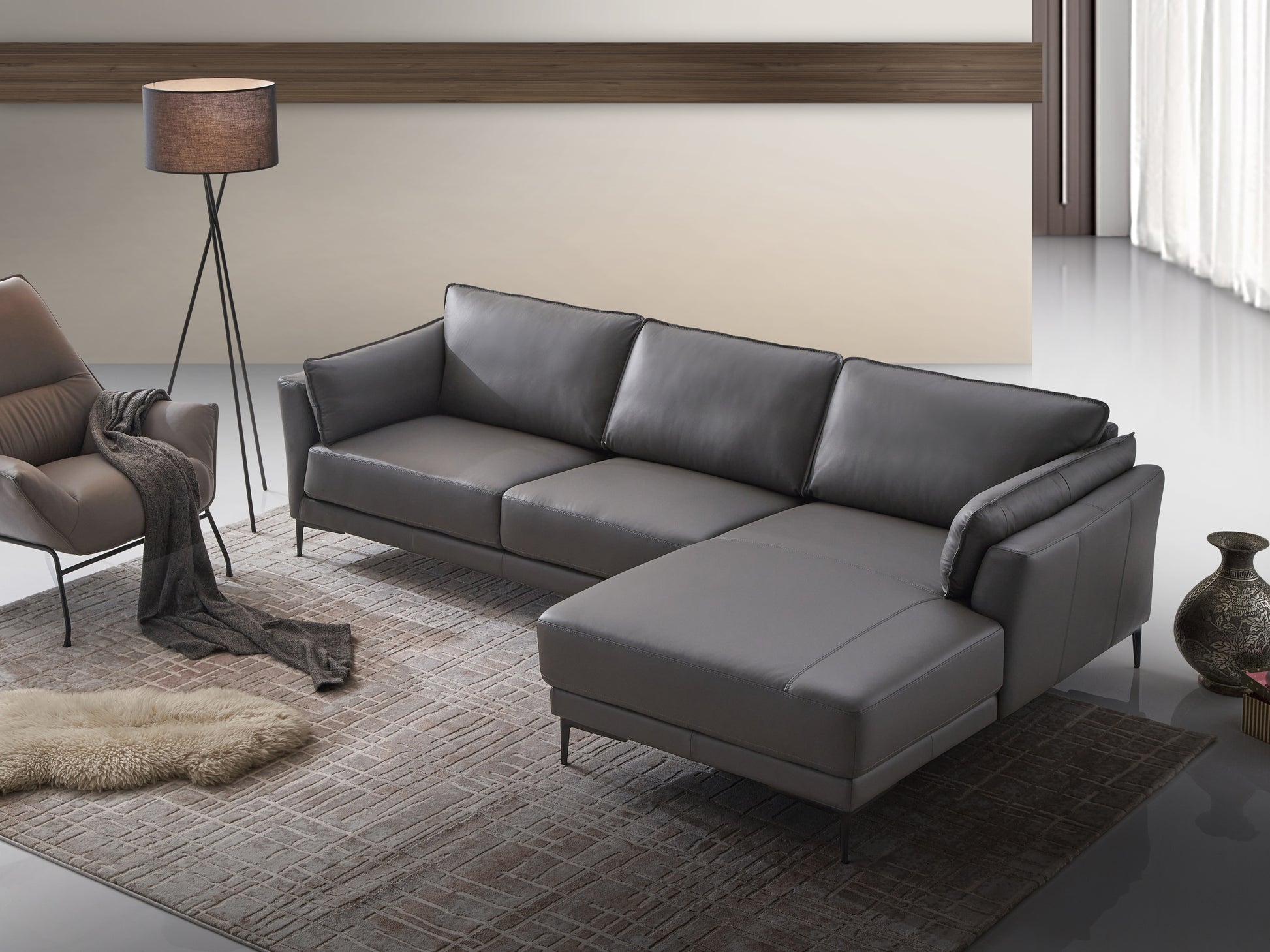 ACME Meka Sectional Sofa, Anthracite Leather LV02396 ***(FREE SHIPPING)*** House to Home Furnishings LLC