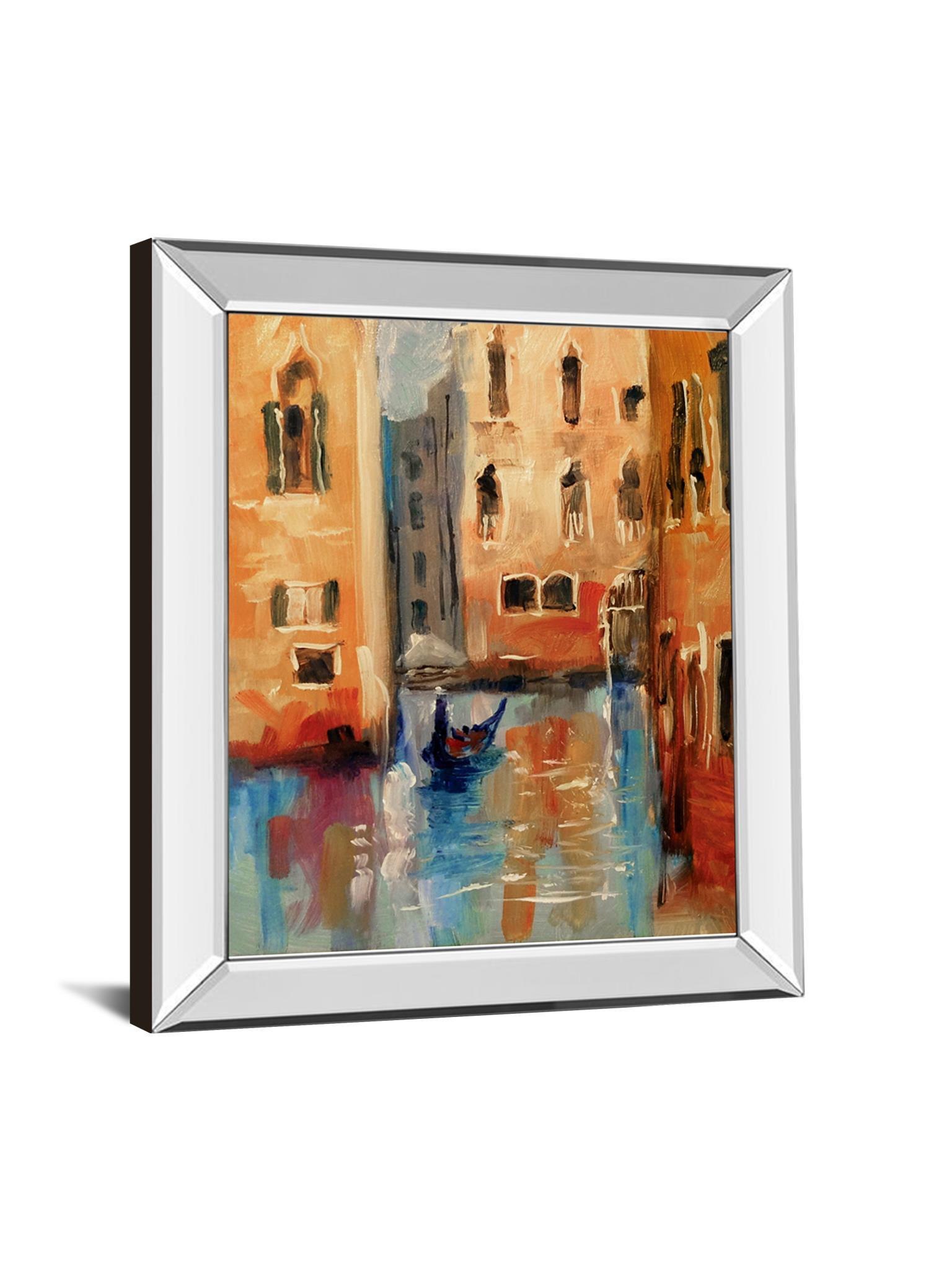 Venice II By Anne Farrall Doyle - Mirror Framed Print Wall Art - Orange Classy Art