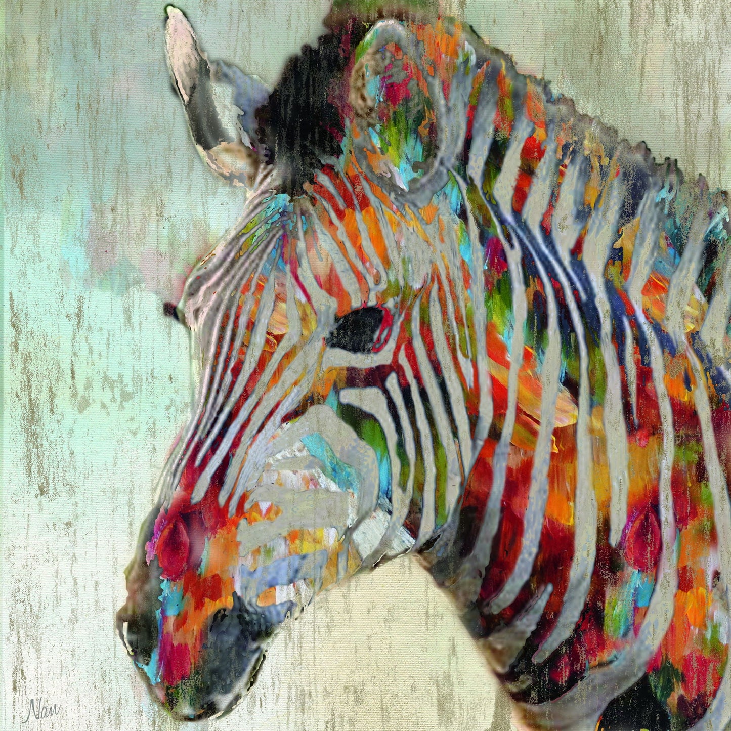 Paint Splash Zebra By Nan - Beige Classy Art