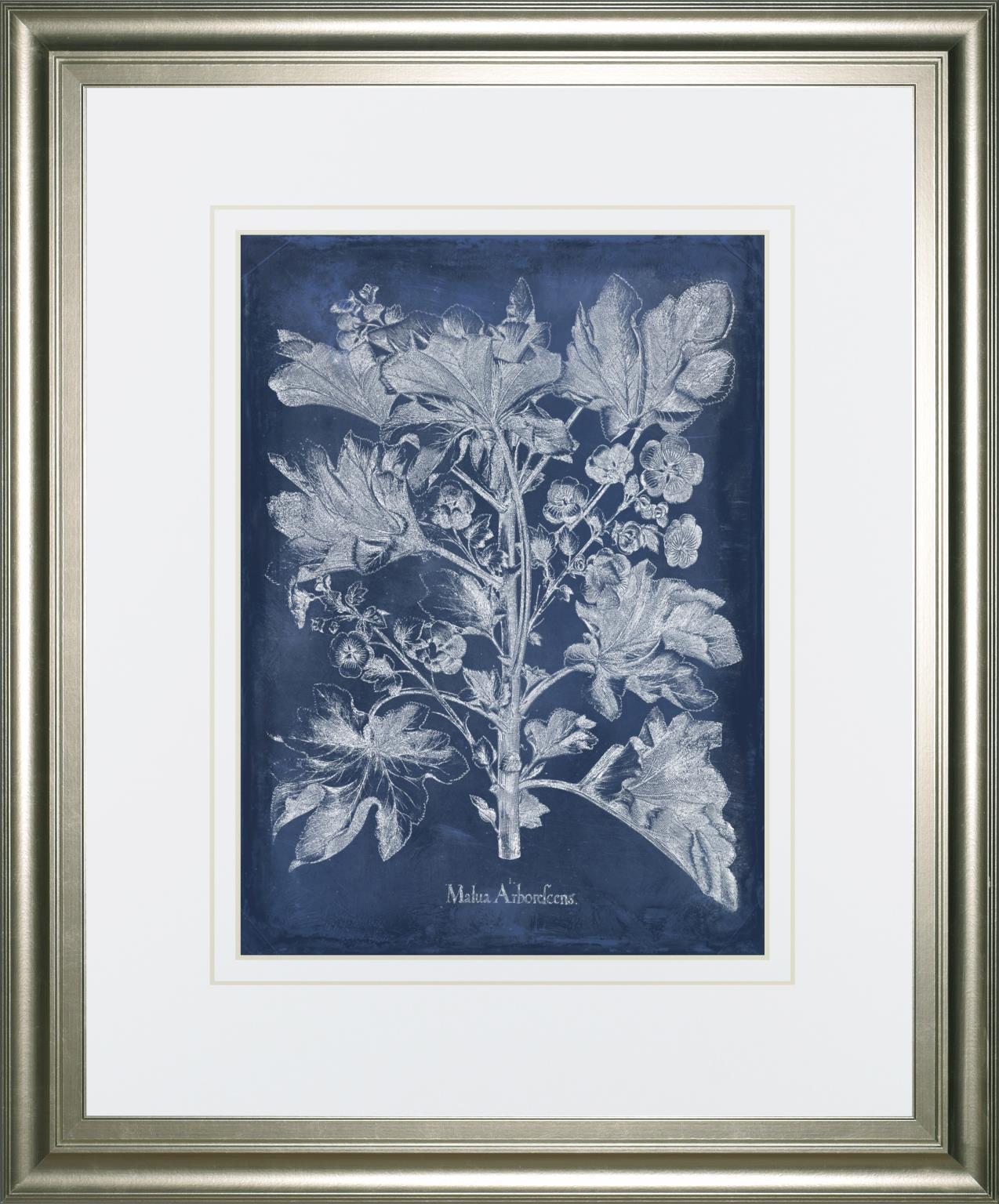 34x40 Besler Leaves in Indigo II By Vision Studio - Blue Classy Art