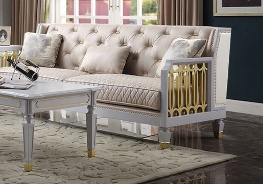 Acme Furniture House Marchese Sofa in White 58865 ACME East