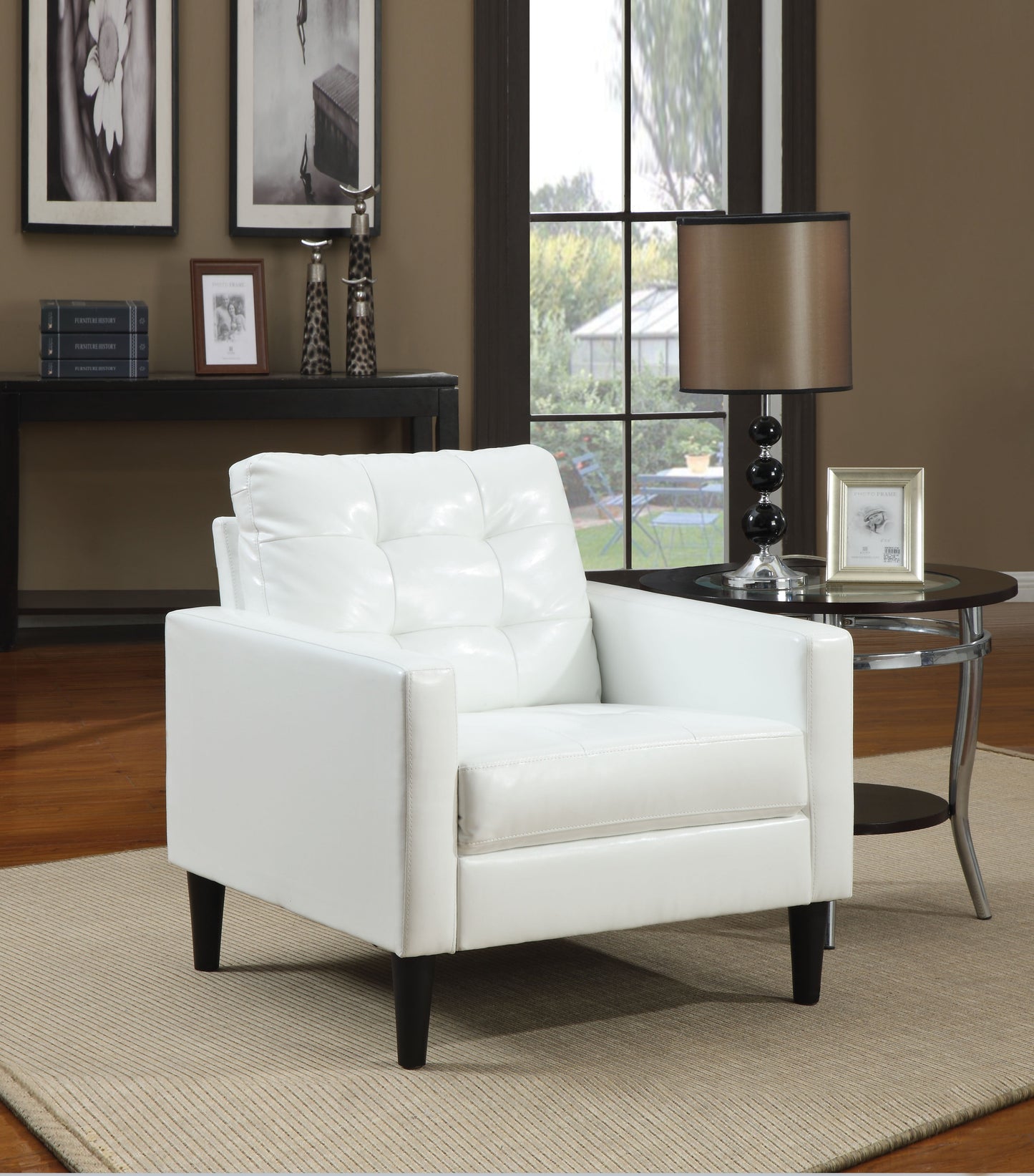 Balin White PU Accent Chair ACME East