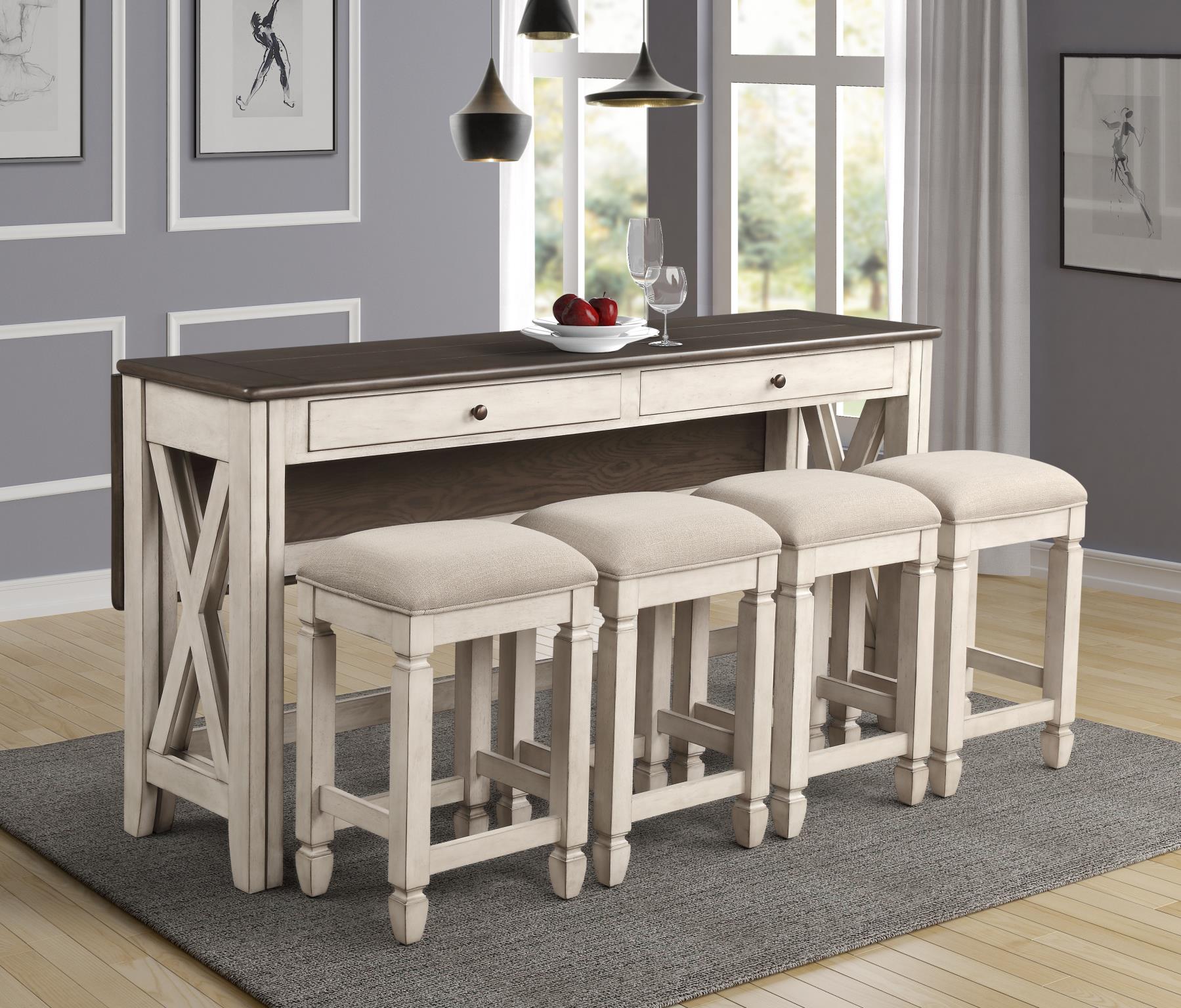 Waverly Counter Dining Set (Drop Leaf Table Option) Bernards Furniture