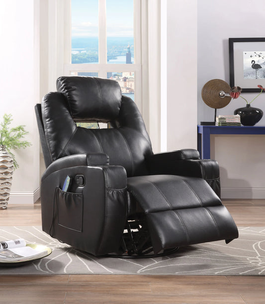 Waterlily Black PU Rocker Recliner (Motion) ACME East