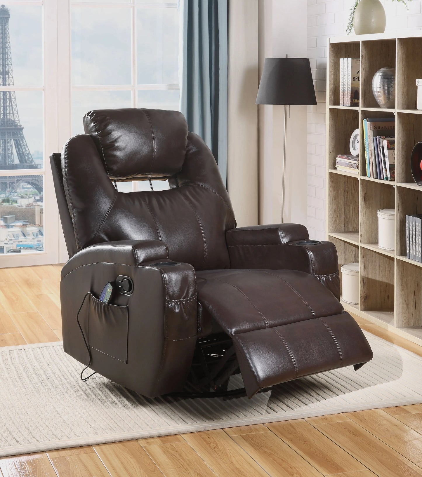 Waterlily Brown PU Rocker Recliner (Motion) ACME East