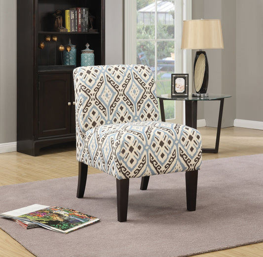 Ollano Pattern Fabric (Blue) Accent Chair ACME East