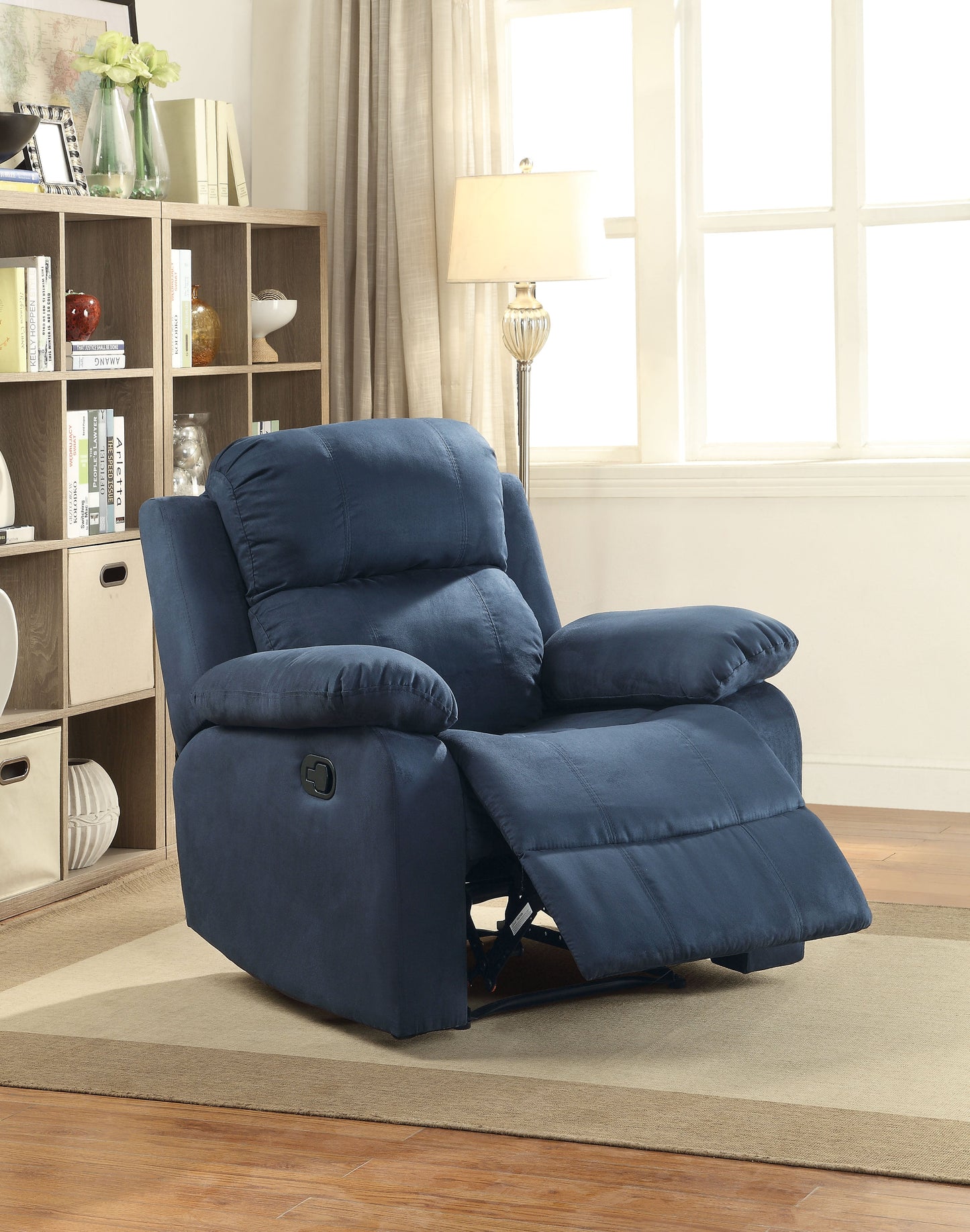 Parklon Blue Microfiber Recliner (Motion) ACME East