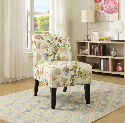 Ollano Floral Fabric Accent Chair ACME East