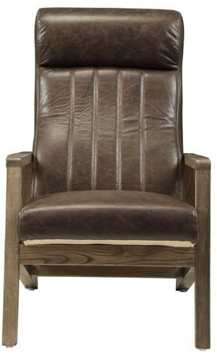 Acme Emint Accent Chair in Distress Chocolate 59534 ACME East