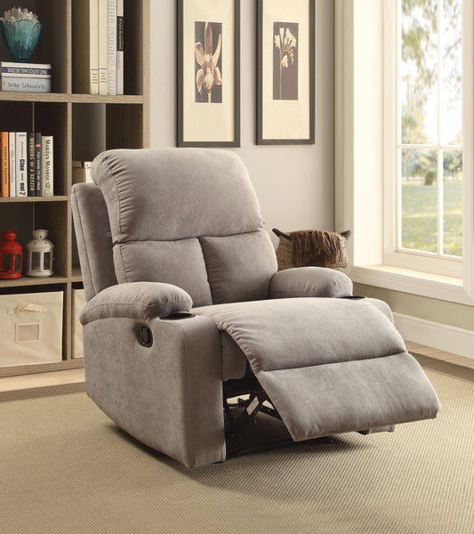 Rosia Gray Velvet Recliner (Motion) ACME East