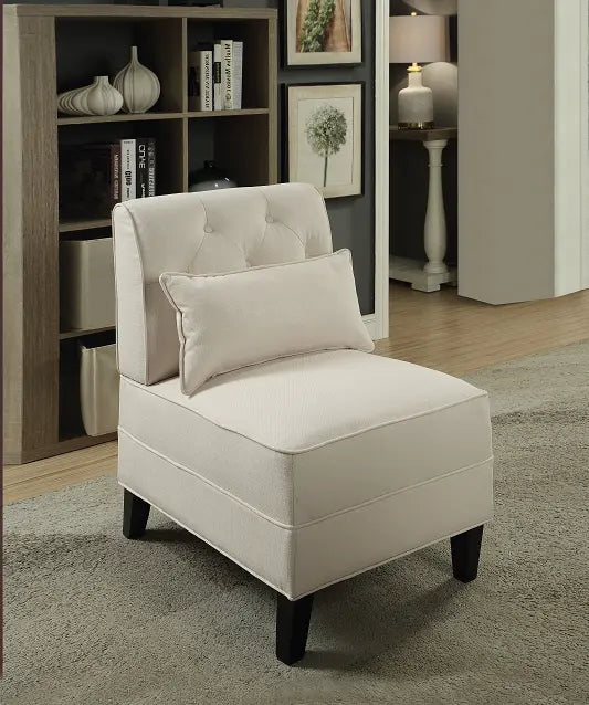 Susanna Cream Linen Accent Chair & Pillow ACME East