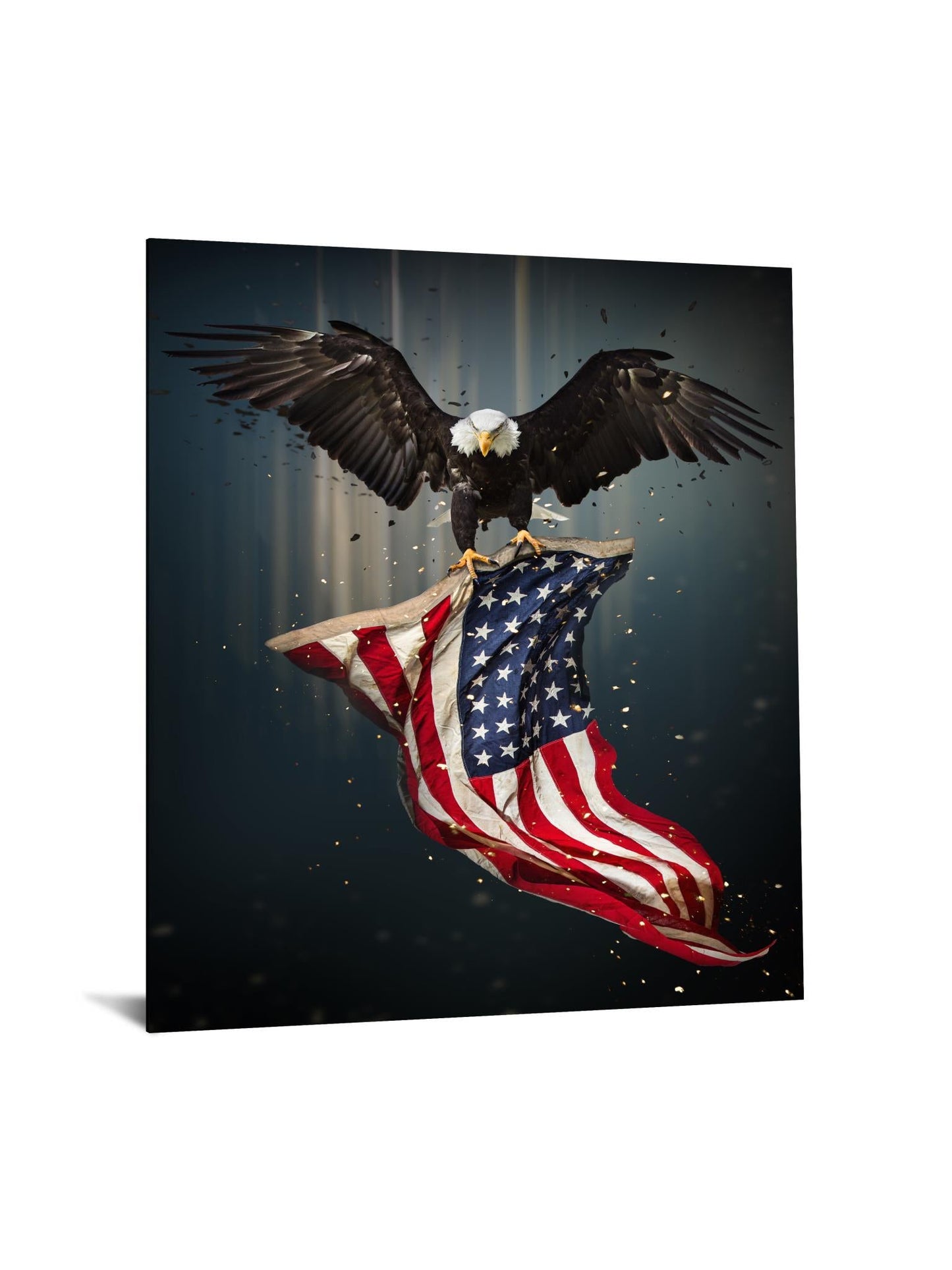 Temp Glass With Foil - Eagle Flag - Dark Gray Classy Art