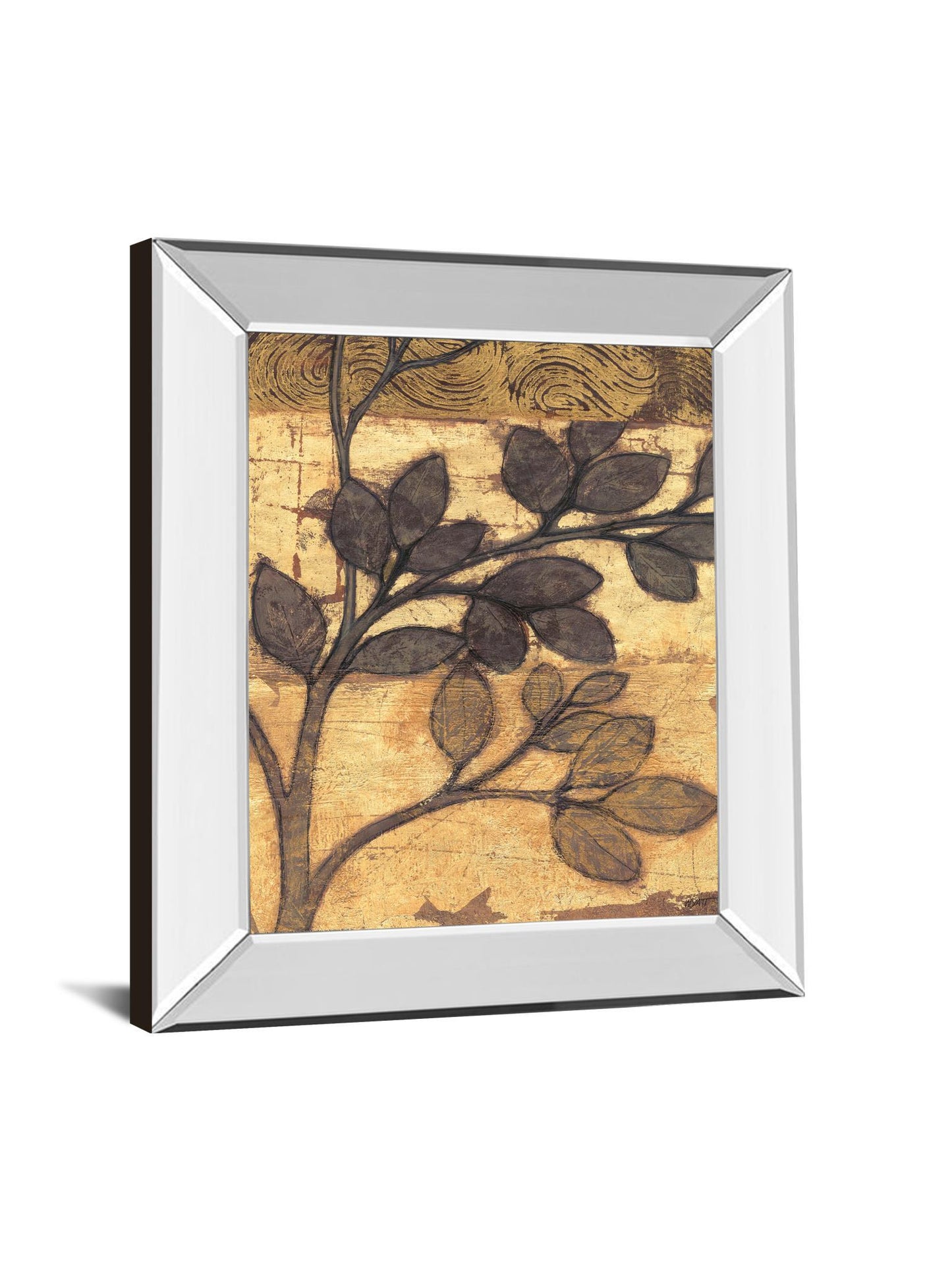 Bronzed Branches Il By Norman Wyatt, Jr. - Mirror Framed Print Wall Art - Dark Brown Classy Art