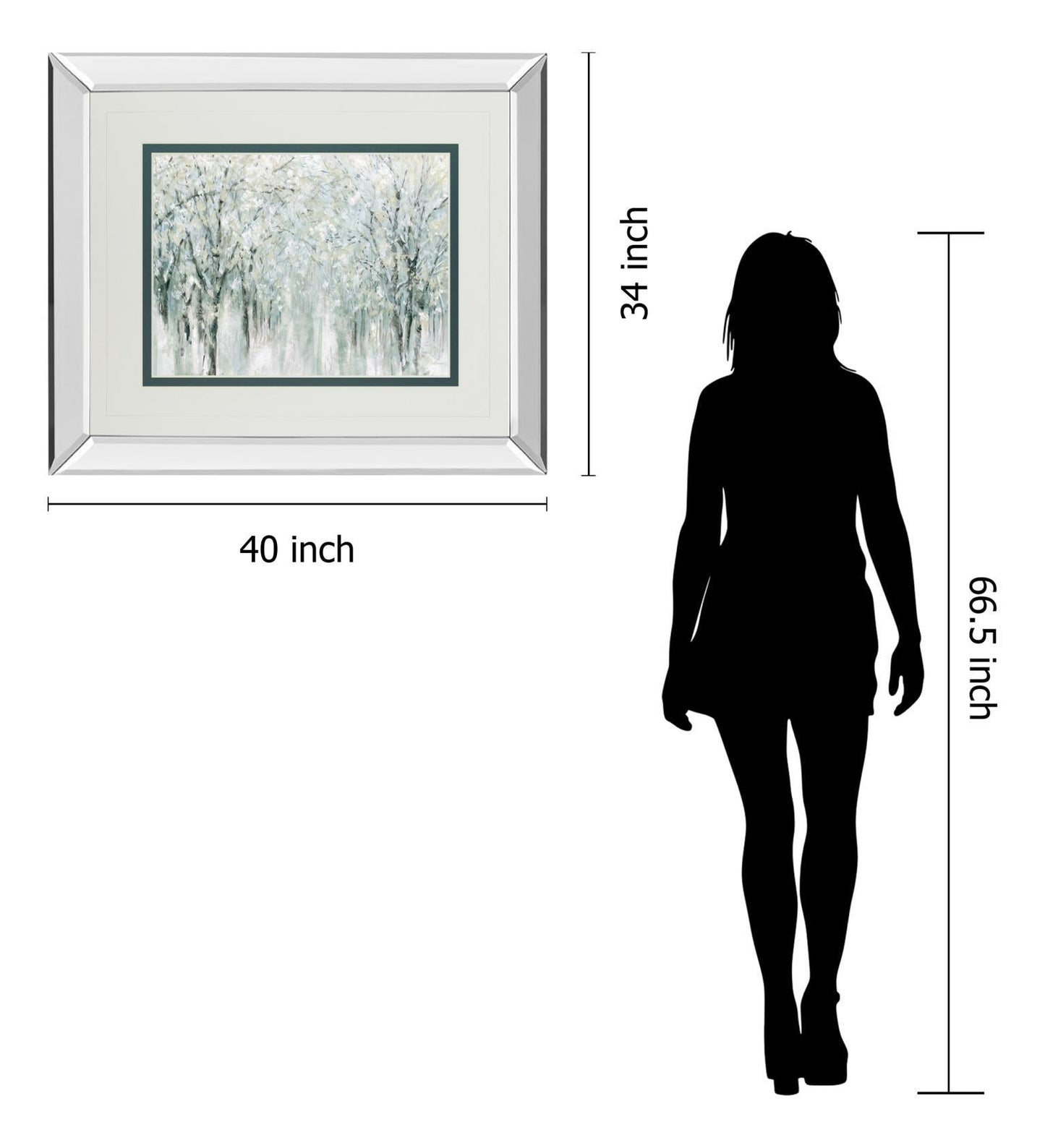 Winter Mist By Carol Robinson - Mirror Framed Print Wall Art - White Classy Art