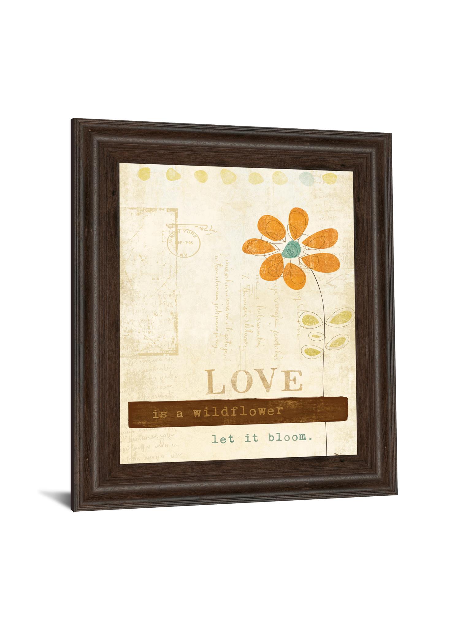 Let Love Bloom By Mollie B - Framed Print Wall Art - Orange Classy Art