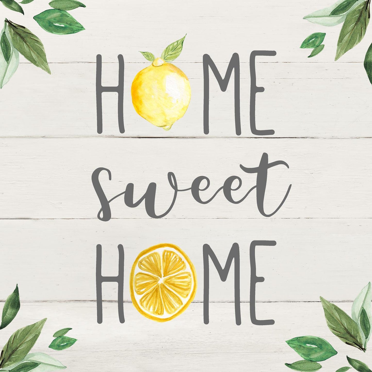 Small - Home Sweet Lemon Home By Carol Robinson - Pearl Silver Classy Art