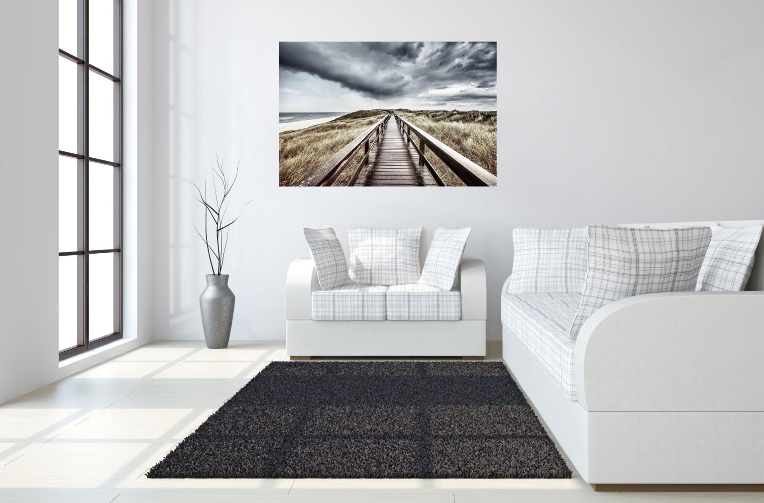 Floating Tempered Glass With Foil Bridge To Wonderland - Dark Gray Classy Art