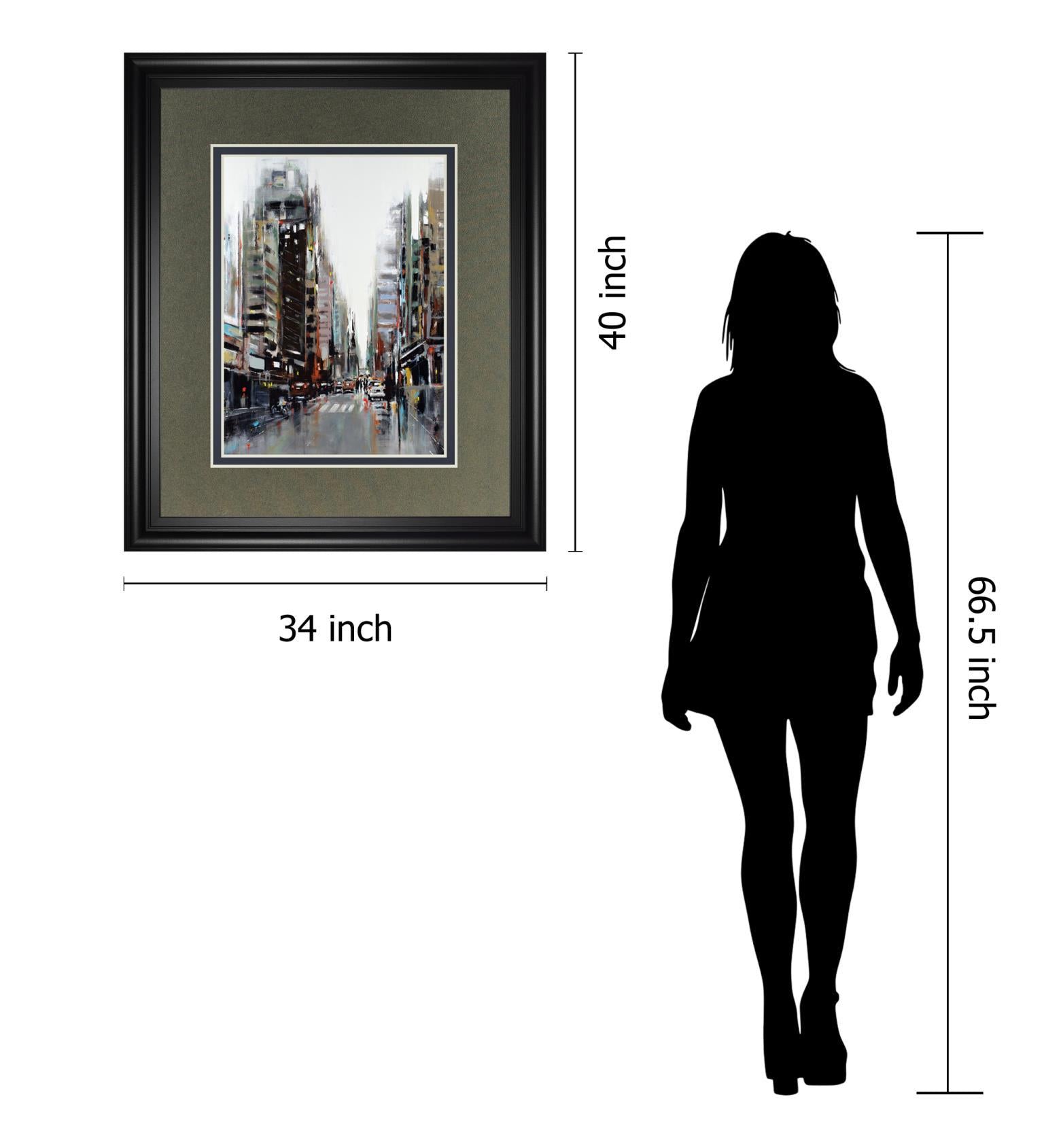 La Ville By Kadniri, A. - Framed Print Wall Art - Dark Gray Classy Art