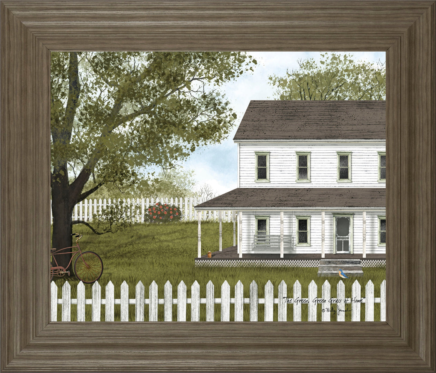 The Green, Green Grass Of Home By Billy Jacobs - Framed Print Wall Art - Green Classy Art