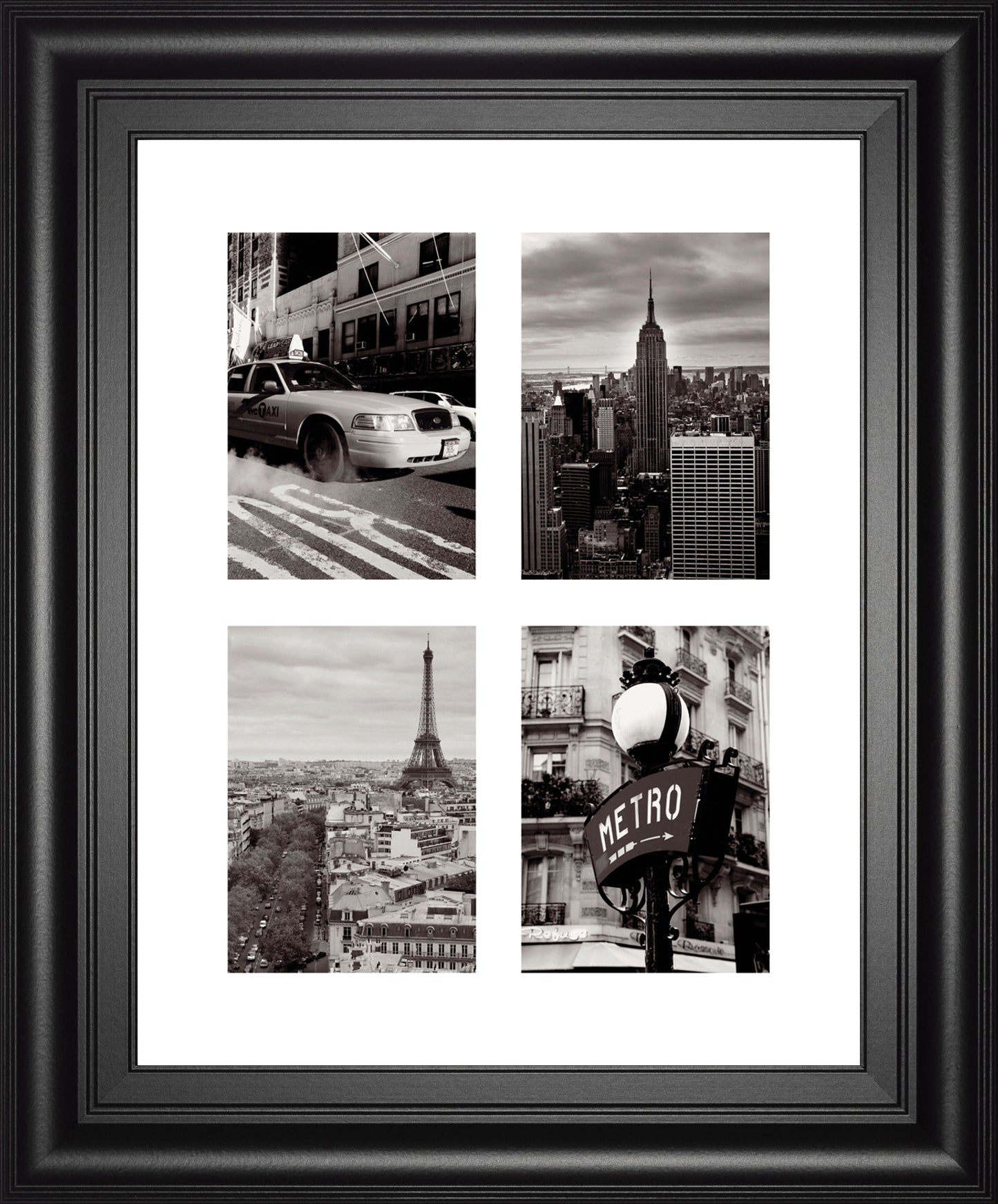 City Composite By Joseph Eta - Framed Print Wall Art - Black Classy Art