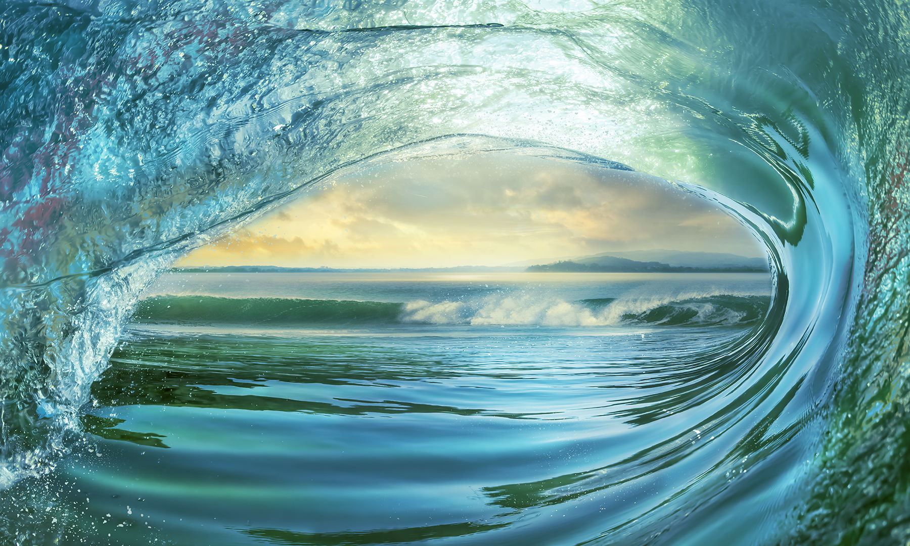 Big Wave By Mike Calascibetta - Blue Classy Art