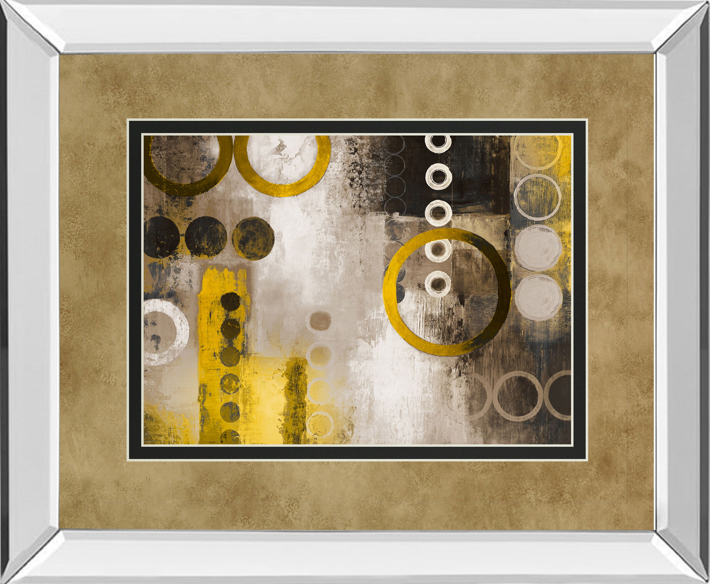 Yellow Liberated By Michael Marcon - Mirror Framed Print Wall Art - Gold Classy Art