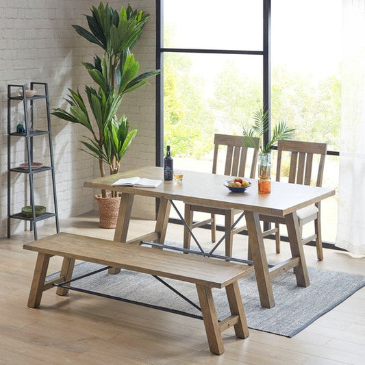 4-Piece Dining Set Reclaimed Grey Olliix.com