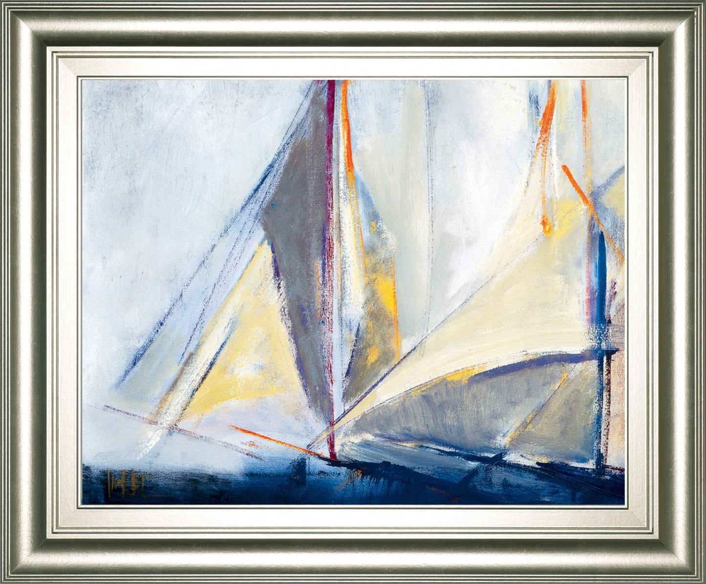 Light Breeze By Torres, M.A. - Framed Print Wall Art - Light Blue Classy Art