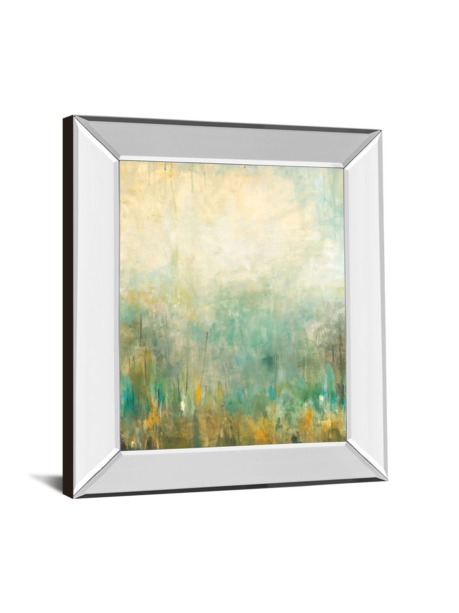 Jardin Vert By Pasion - Mirror Framed Print Wall Art - Blue Classy Art