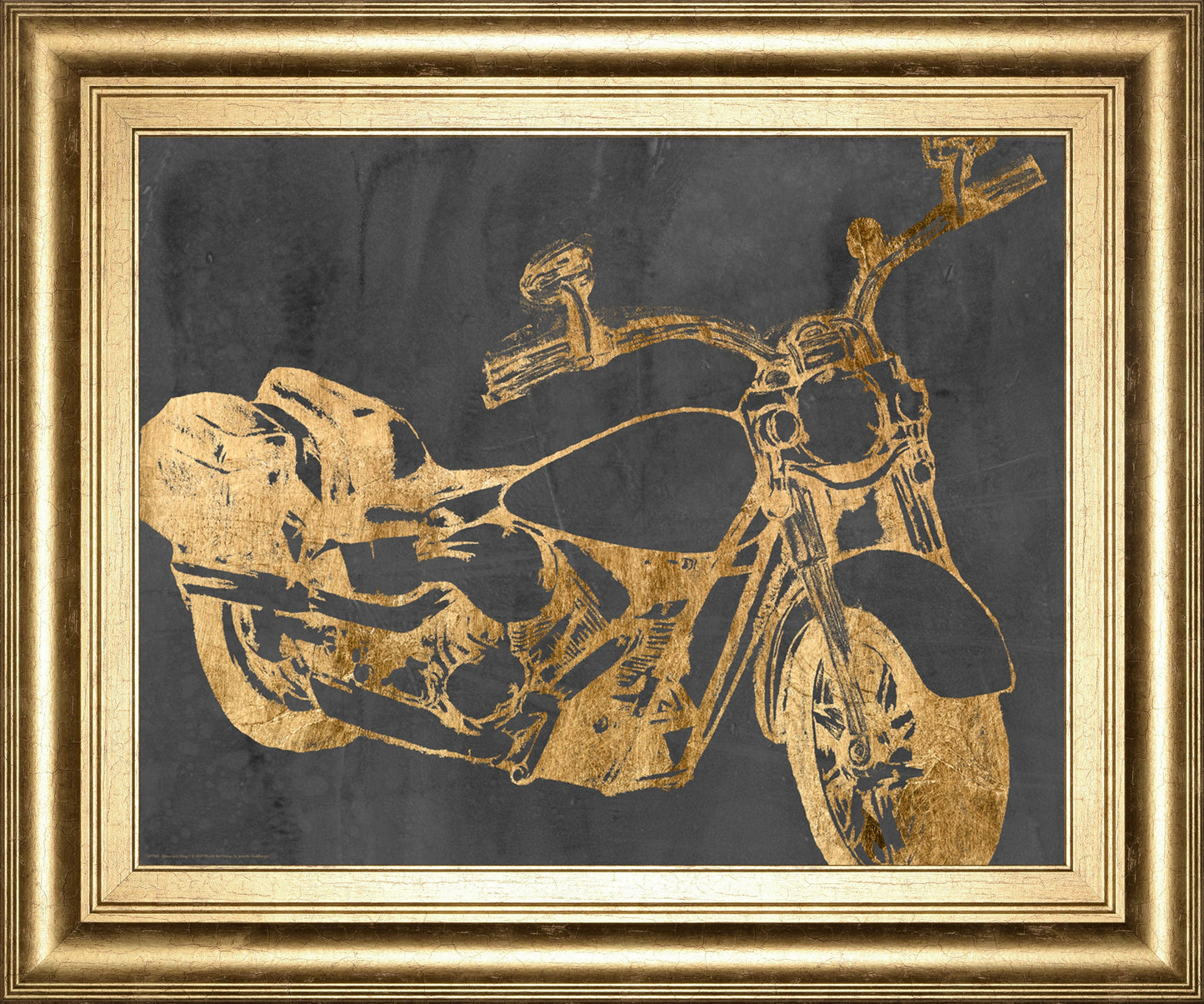 Motorcycle Bling I By Jennifer Goldberger - Framed Print Wall Art - Gold Classy Art