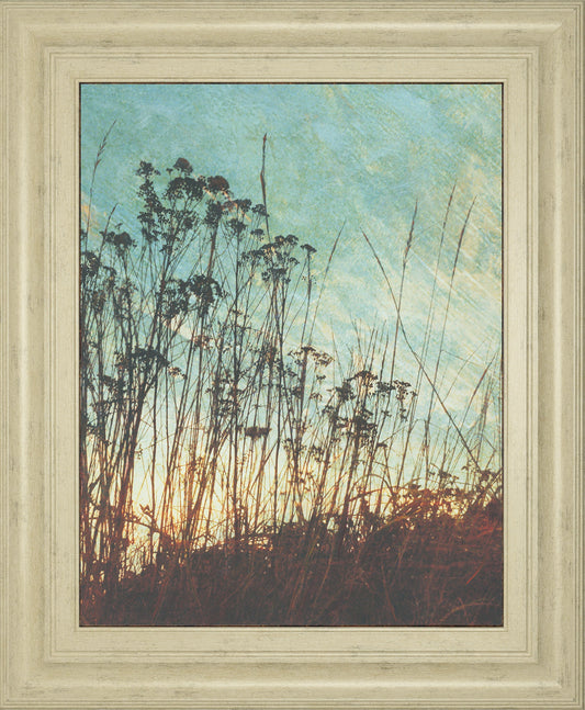 Wild Grass By Amy Melious - Framed Print Wall Art - Blue Classy Art