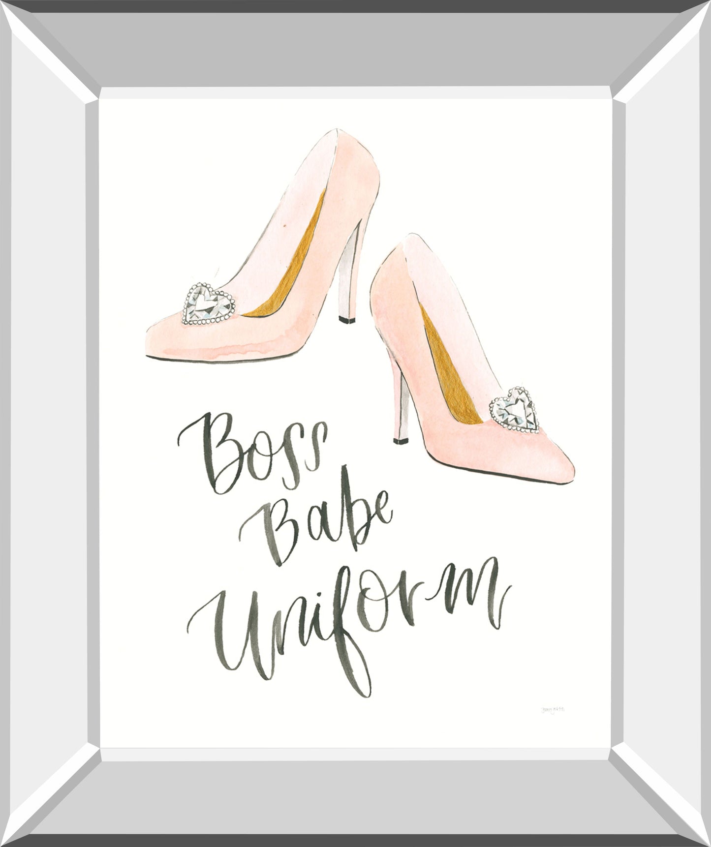 Boss Babe III By Jenaya Jackson - Mirror Framed Print Wall Art - White Classy Art