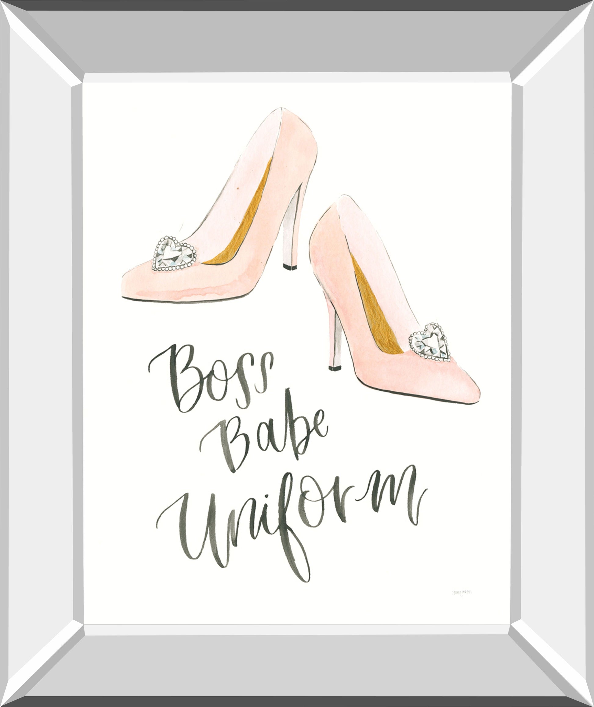 Boss Babe III By Jenaya Jackson - Mirror Framed Print Wall Art - White Classy Art