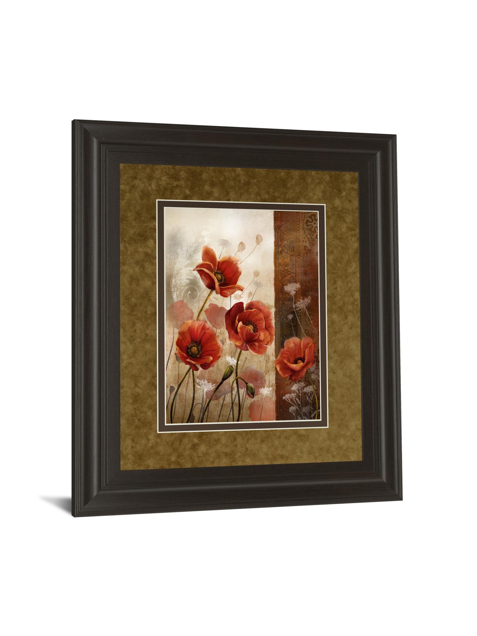 Wild Poppies Il By Conrad Knutsen - Framed Print Wall Art - Red Classy Art