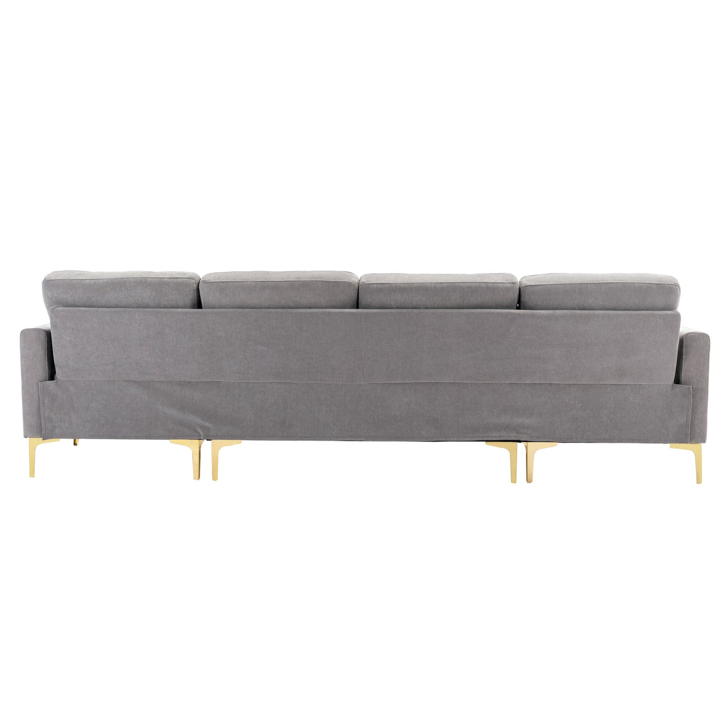 110" L-Shape Convertible Sectional Sofa Couch with Movable Ottoman for Living Room, Apartment, Office, Light Grey House to Home Furnishings LLC