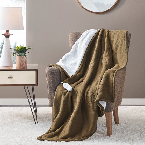 Heated Throw Brown Olliix.com