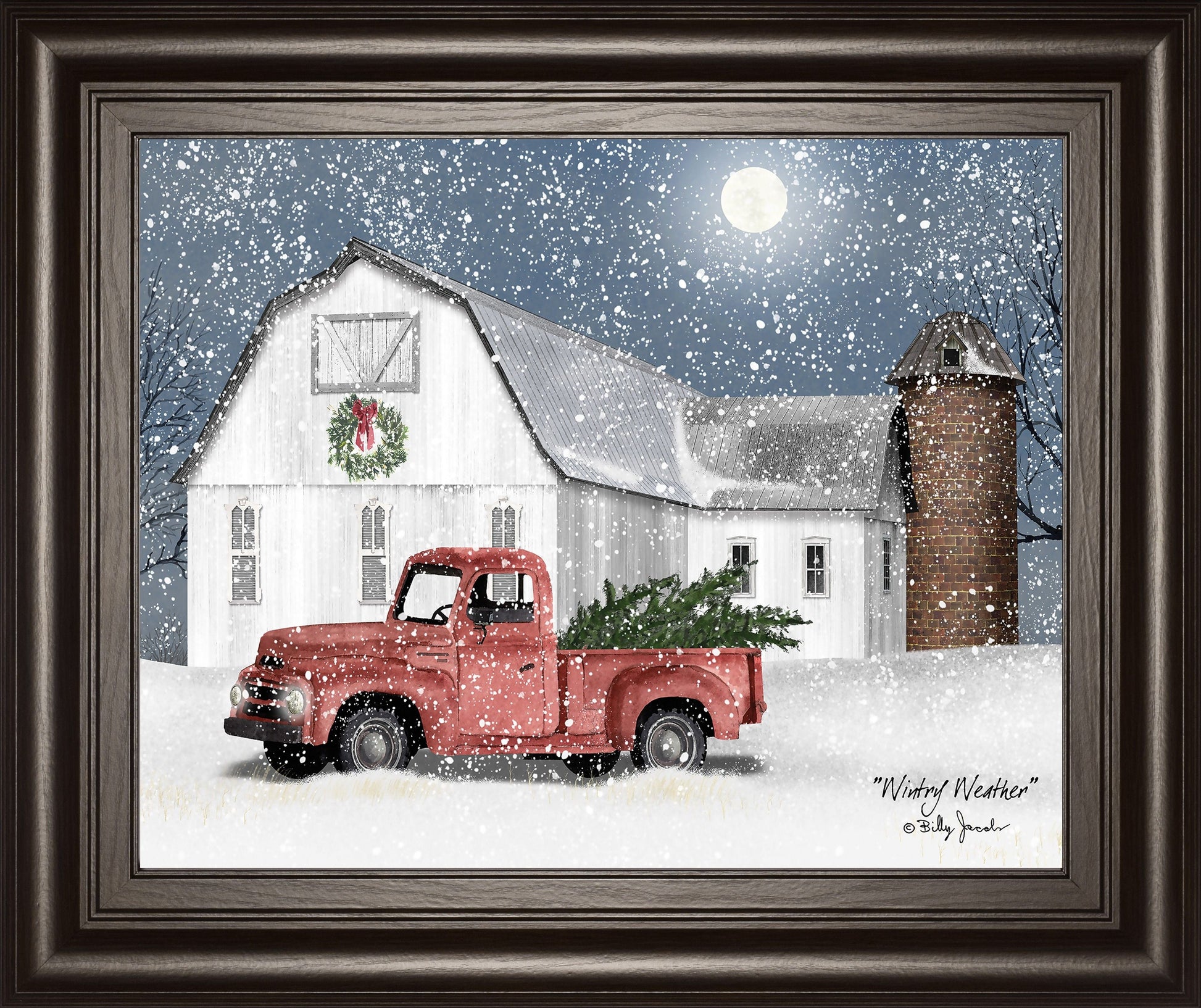 Wintry Weather By Billy Jacobs - Framed Print Wall Art - White Classy Art