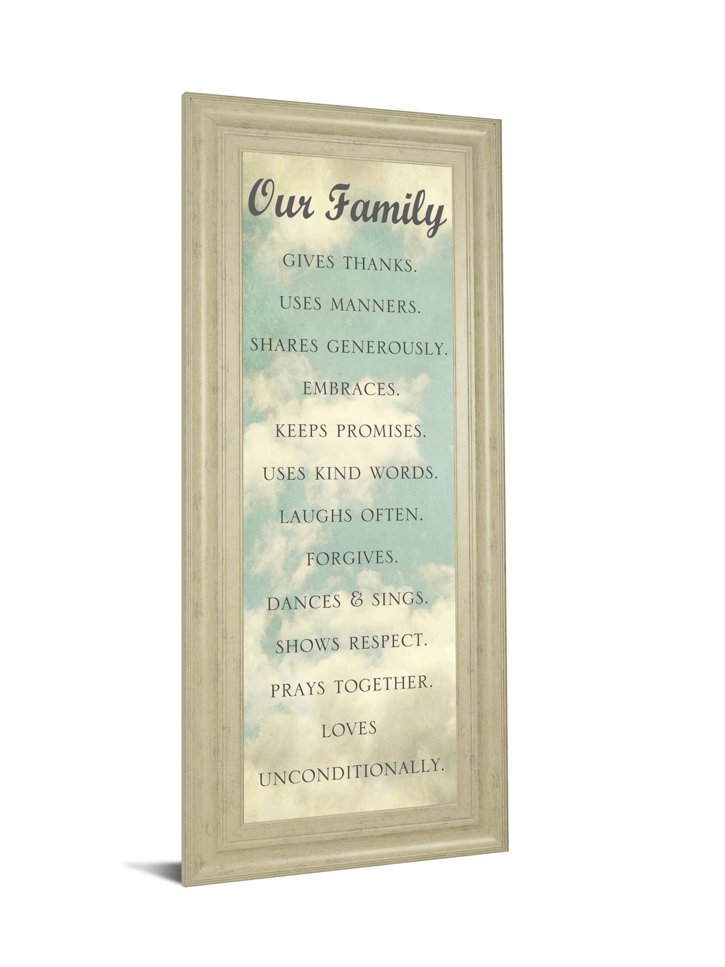 Our Family By Sarah Gardner - Framed Print Wall Art - Blue Classy Art