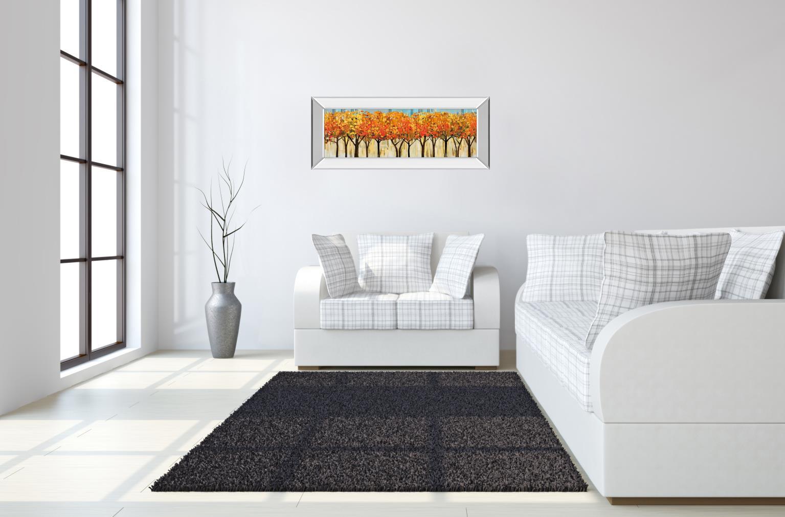 Avenue By Mark Chandon - Mirror Framed Print Wall Art - Orange Classy Art