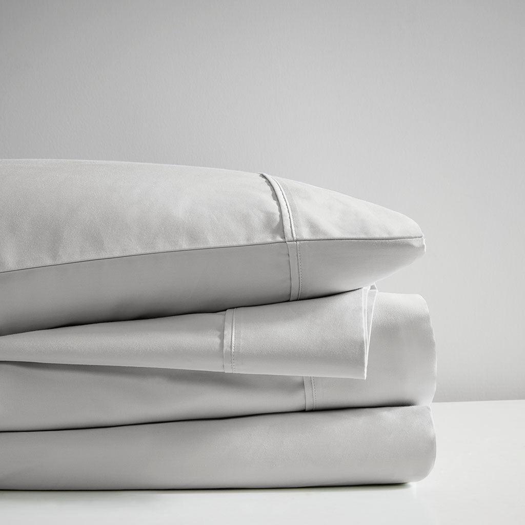 600 Thread Count Cal King Sheet Set Light Gray Olliix.com