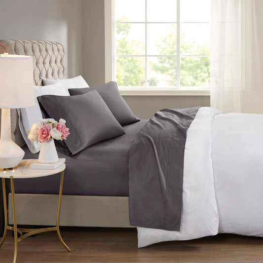 600 Thread Count Queen Sheet Set Charcoal Olliix.com