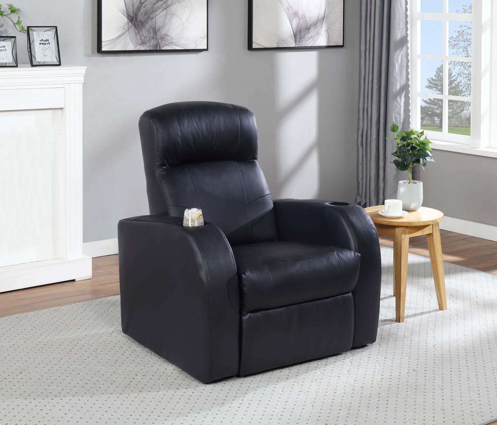 Cyrus Home Theater Black Recliner Coaster Z2 Premium