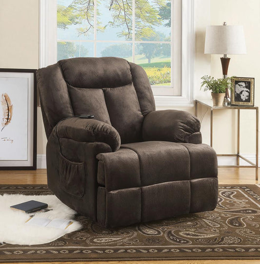 G600173 Casual Chocolate Velvet Power Lift Recliner Coaster Z2 Premium