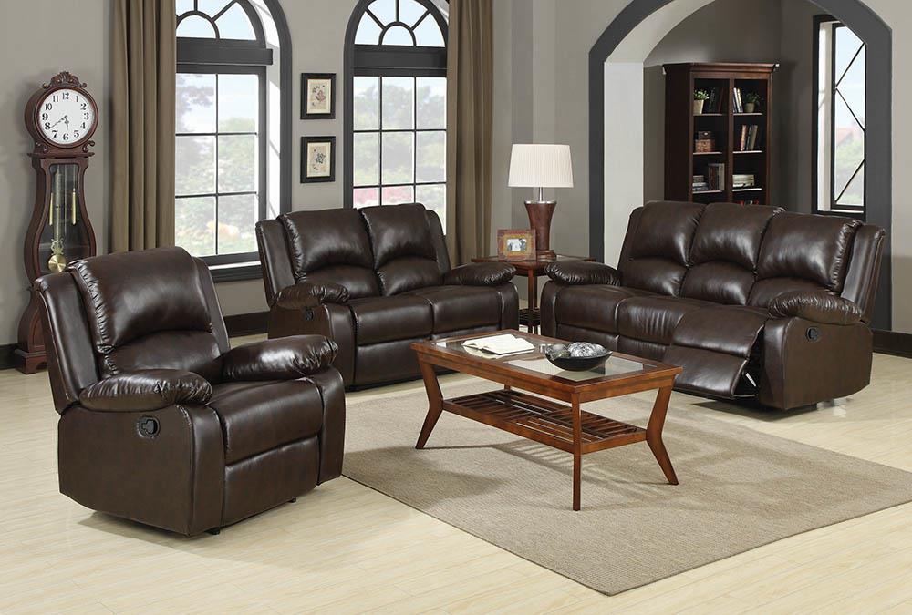 Boston Brown Reclining Two-Piece Living Room Set Coaster Z2 Premium