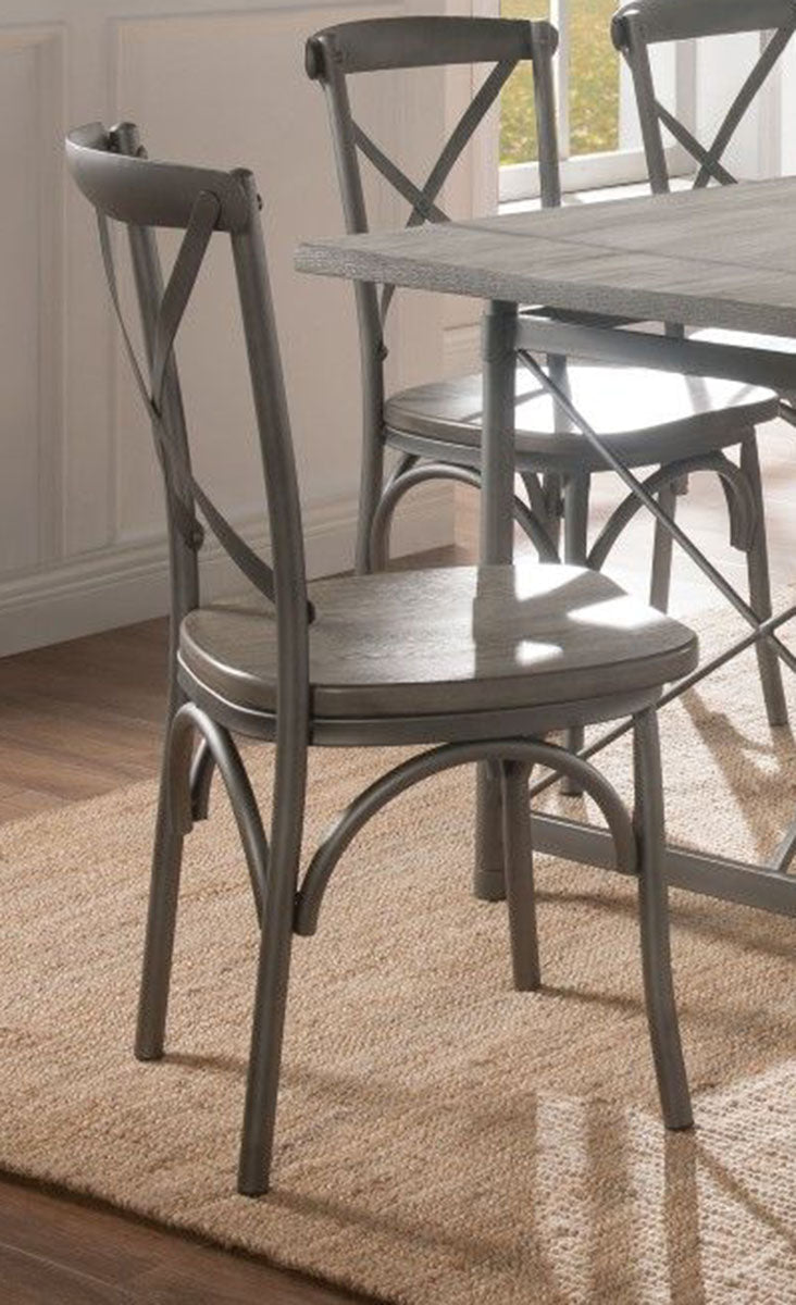 Acme Furniture Kaelyn II Side Chair in Gray Oak and Sandy Gray (Set of 2) 60122 ACME East