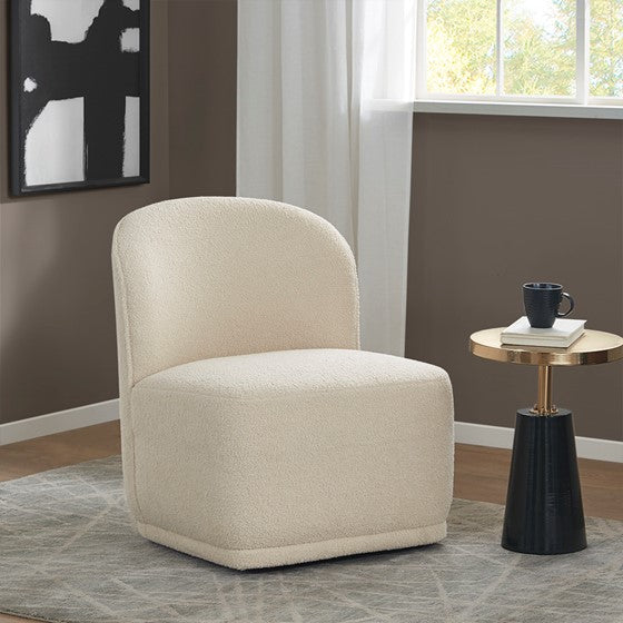 Armless 360 Degree Swivel Chair Ivory Olliix.com