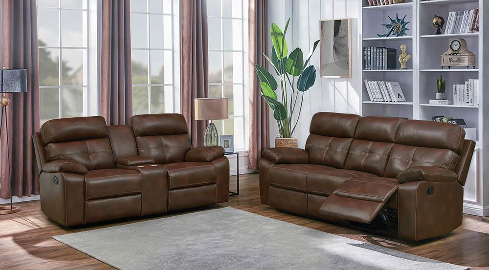 Zimmerman Brown Faux Leather Two-Piece Living Room Set Coaster Z2 Premium