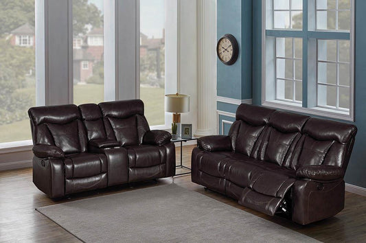 Zimmerman Dark Brown Faux Leather Two-Piece Living Room Set Coaster Z2 Premium