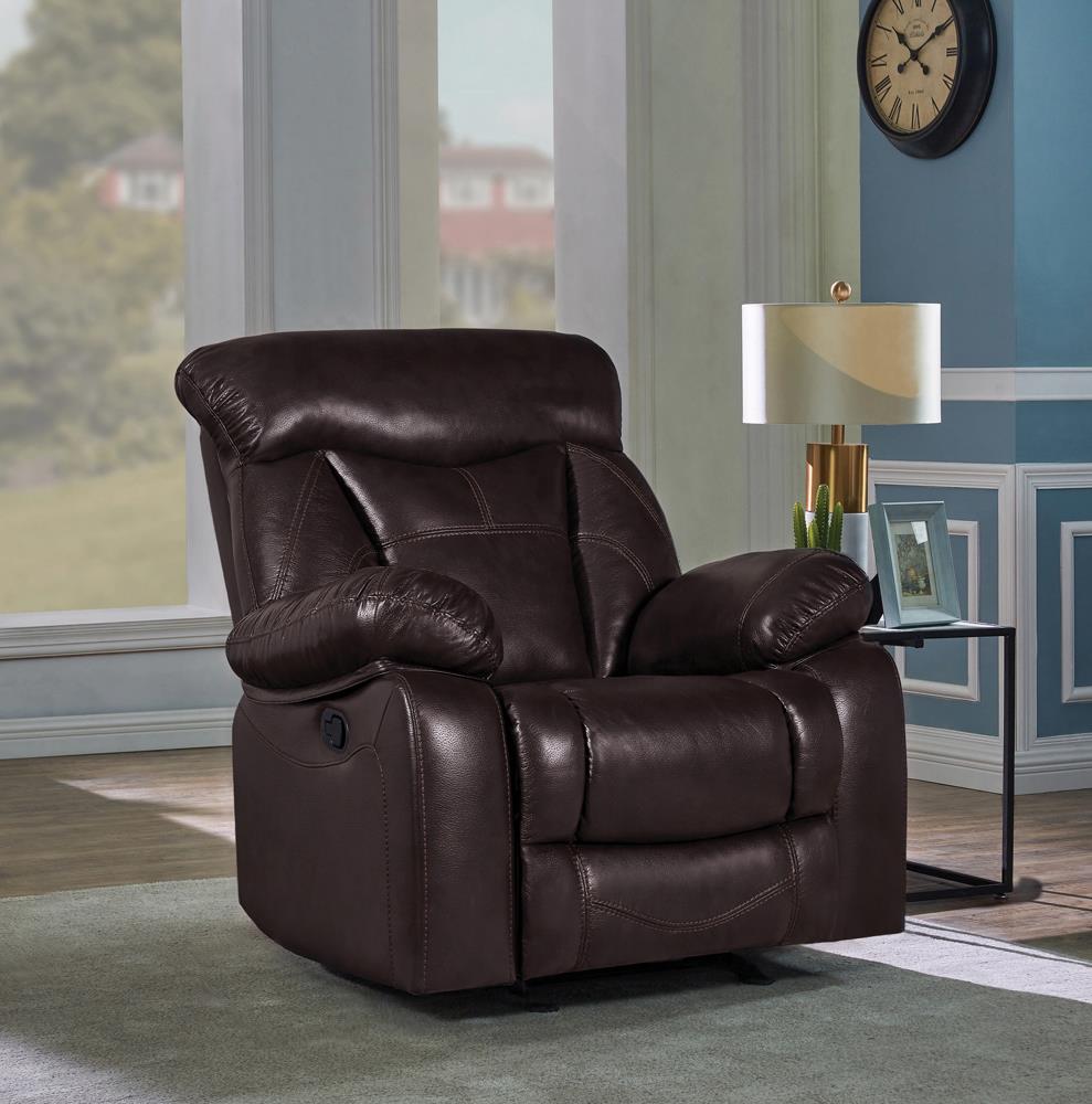 Zimmerman Casual Dark Brown Glider Recliner Coaster Z2 Premium