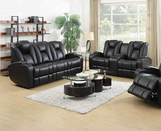 Zimmerman Black Faux Leather Power Motion Two-Piece Living Room Set Coaster Z2 Premium